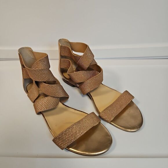 Rosegold Sandals Elastic Straps sz 11 - Picture 3 of 11